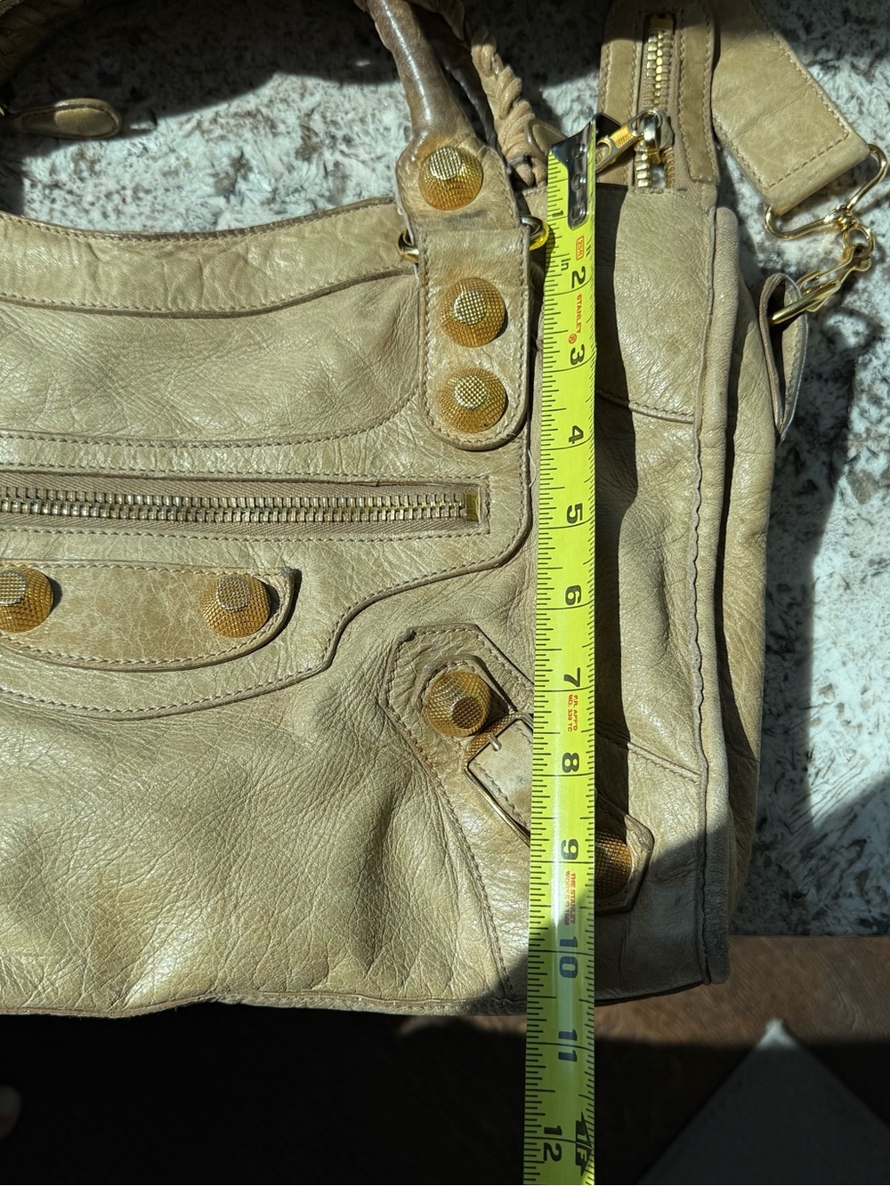 Balenciaga City Bag in Beige with Gold Tone Hardware Pre-2011 - Picture 14 of 15